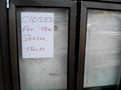 closed for the season